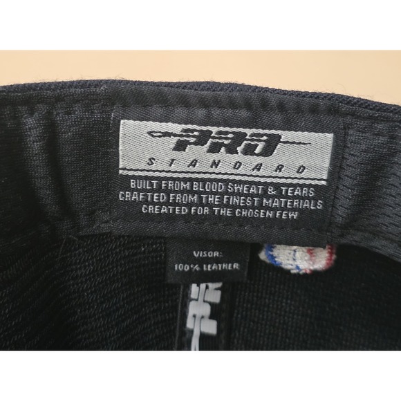 Pro Standard Golden State Warriors Gold Logo Leather Brim, Strap Back Black Hat - Picture 7 of 10